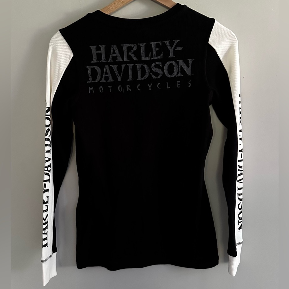 NWT Harley-Davidson Women's HD Williams G Skull Snap Front Henley - Picture 8 of 9